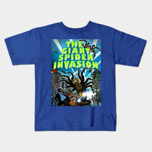 Classic Science Fiction Movie - Giant Spider Invasion Kids T-Shirt by Starbase79